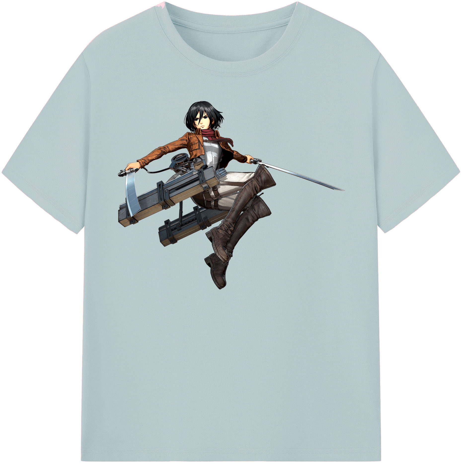 （画像用） 進撃の巨人 ミカサ·アッカーマン Attack on Titan Mikasa Ackerman 綿100％半袖Tシャツ（フロントプリント）
